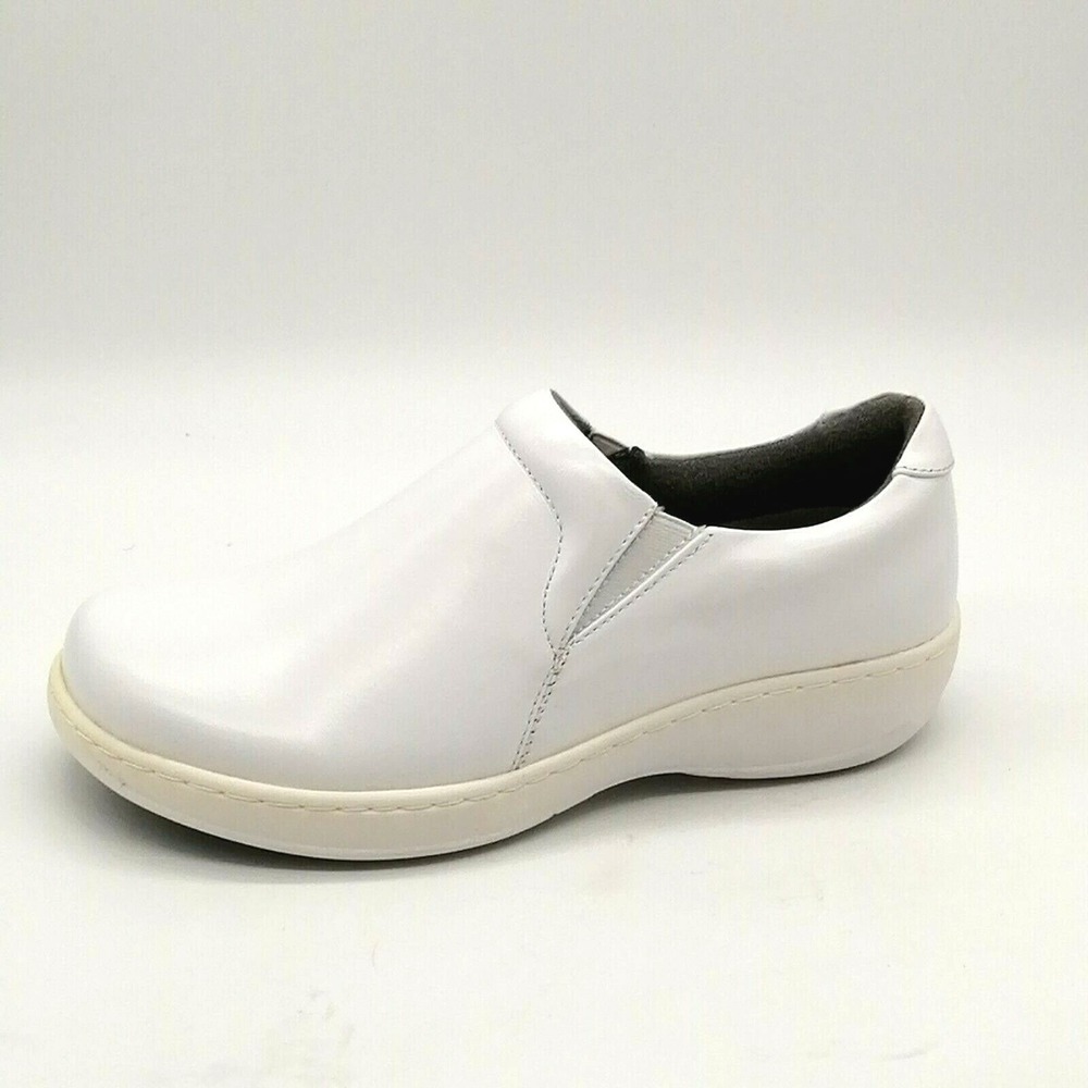 Spring Step Clogs Womens White 7 Leather Work Shoe Oil & Slip Resistant NEW